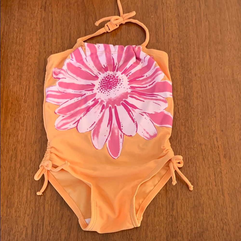 🍊5/$25 Old Navy Orange and Pink Kids Swimsuit size 6-12m